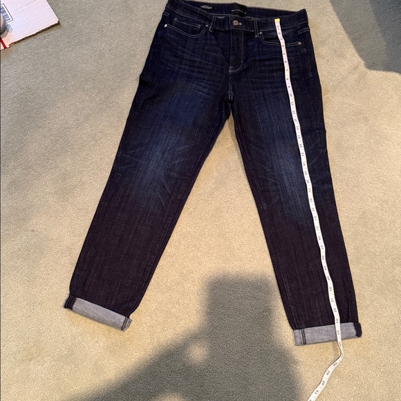 White House Black Market  Dark Blue Denim Girlfriend Jeans size 6 Regular NWT - Picture 4 of 7